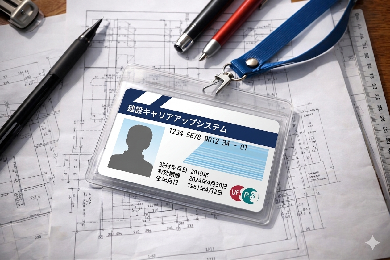 CCUS card on desk with design documents