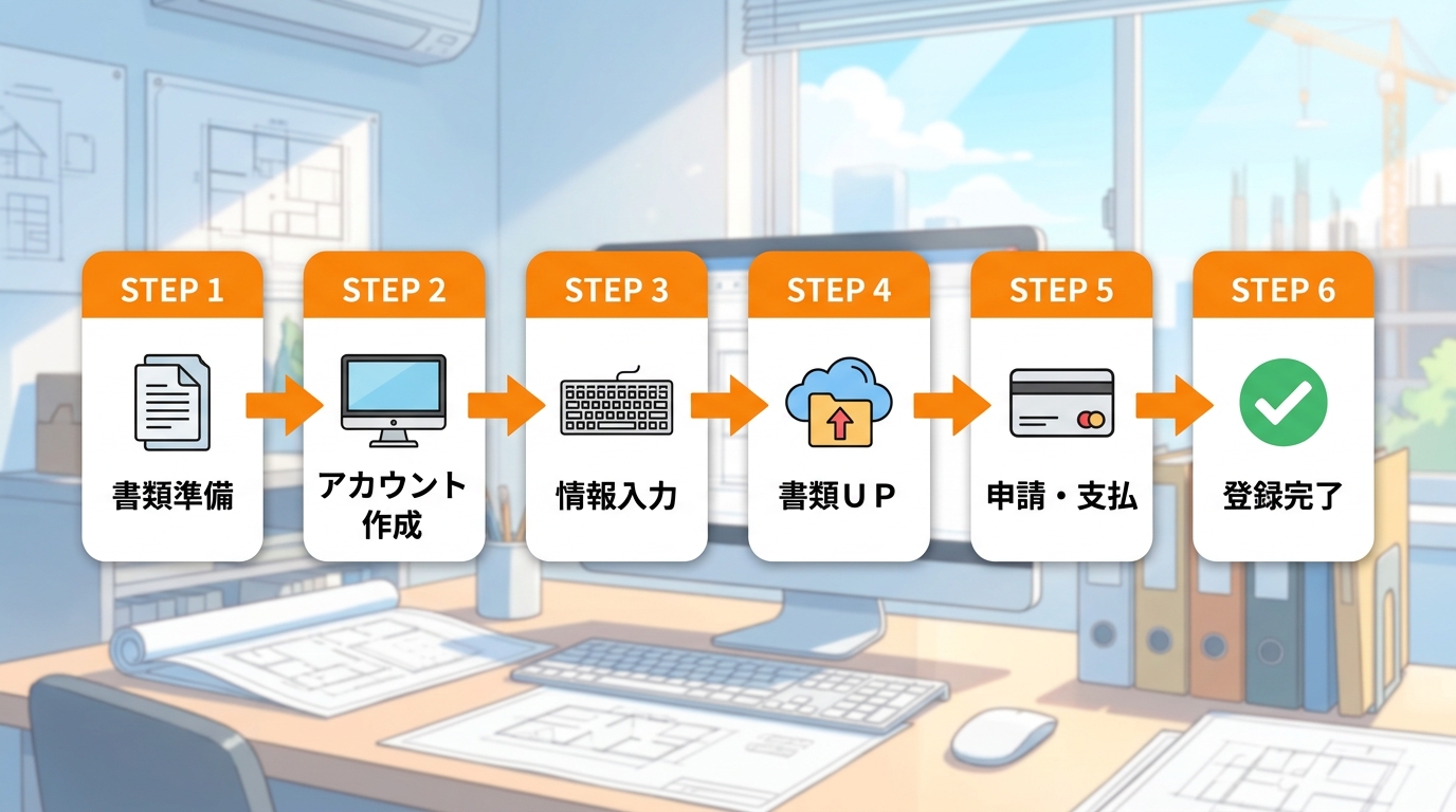 CCUS事業者申請フロー（STEP1〜STEP6）