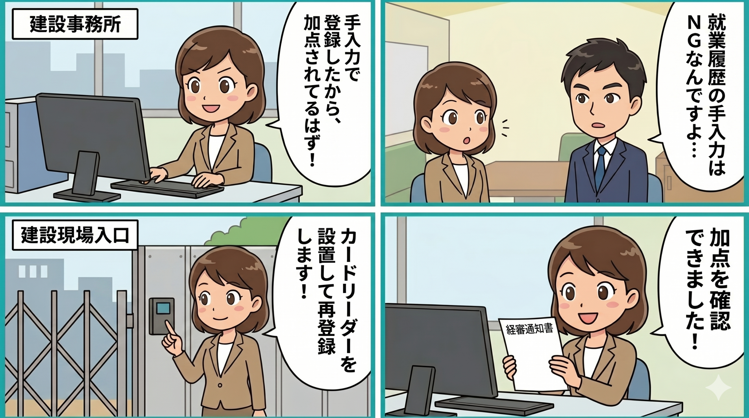 CCUSで手入力はNG 就業履歴蓄積の失敗事例 カードリーダー必須